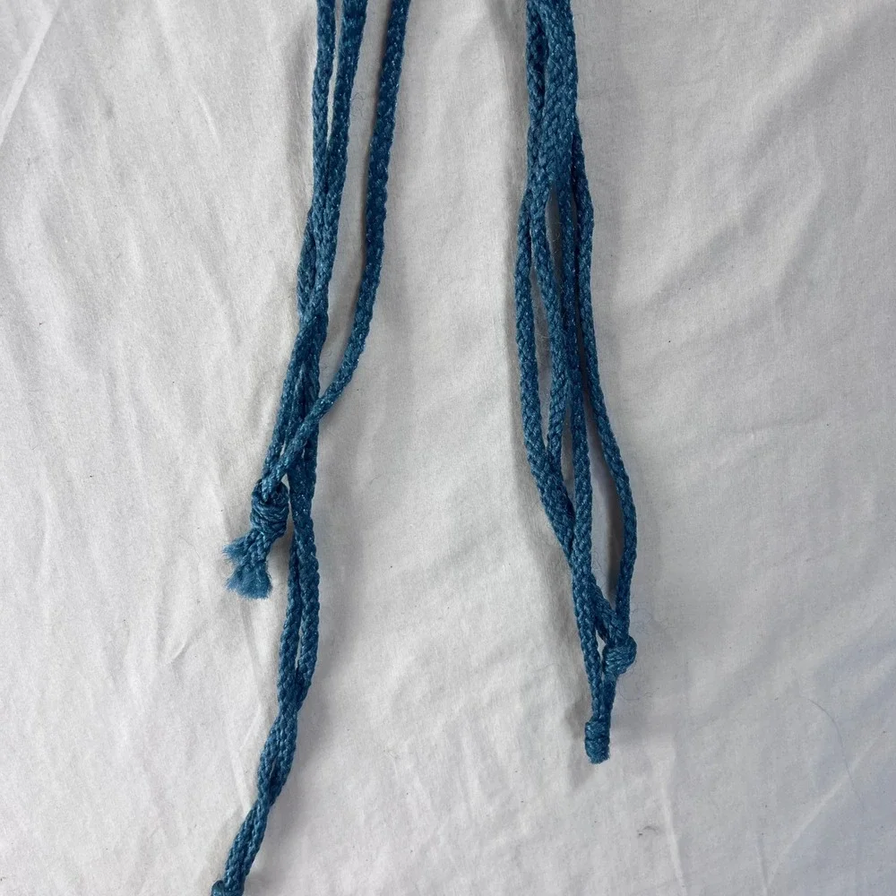 Handmade Soda Tab Chain Belt Blue Woven Upcycled Pop Tab Y2K Festival Accessory